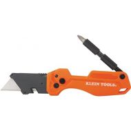 Klein Tools 44304 Folding FLICKBLADE Utility Knife, Compact, Removable Impact Driver, 1/4-Inch Nut Driver and #2 Phillips Bit