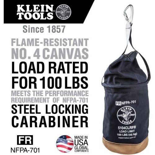  [아마존베스트]Klein Tools Flame-Resistant Top Closing Canvas Bucket