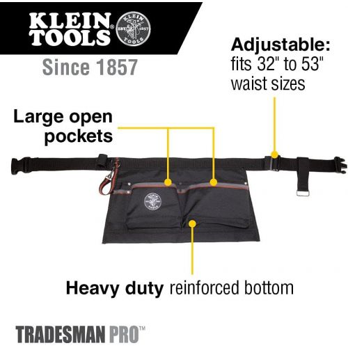  [아마존베스트]Tool Apron, Tape Thong and Four Reinforced Pockets for Hand Tools, Waist Size 32 to 53-Inch Klein Tools 5244