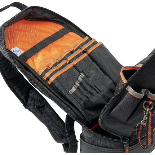  [아마존베스트]Klein Tools 55421BP-14 Tool Bag Backpack, Heavy Duty Tradesman Pro Tool Organizer / Tool Carrier with 39 Pockets and Molded Base