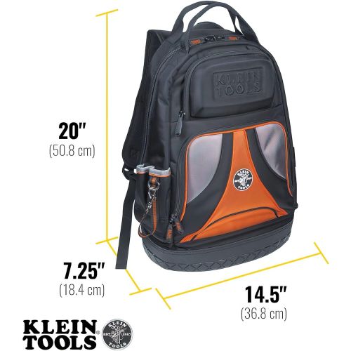  [아마존베스트]Klein Tools 55421BP-14 Tool Bag Backpack, Heavy Duty Tradesman Pro Tool Organizer / Tool Carrier with 39 Pockets and Molded Base