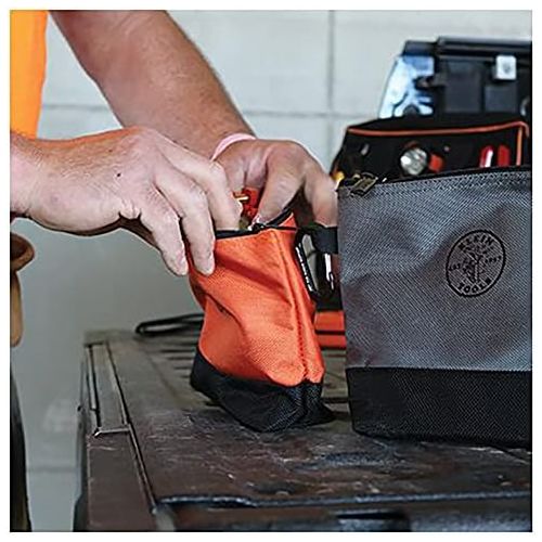  [아마존베스트]Klein Tools 55470 Utility Bag, Stand-Up Zipper Tool Bags in Orange/Black, Gray/Black, 2-Pack