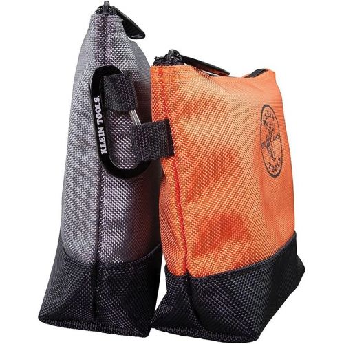  [아마존베스트]Klein Tools 55470 Utility Bag, Stand-Up Zipper Tool Bags in Orange/Black, Gray/Black, 2-Pack