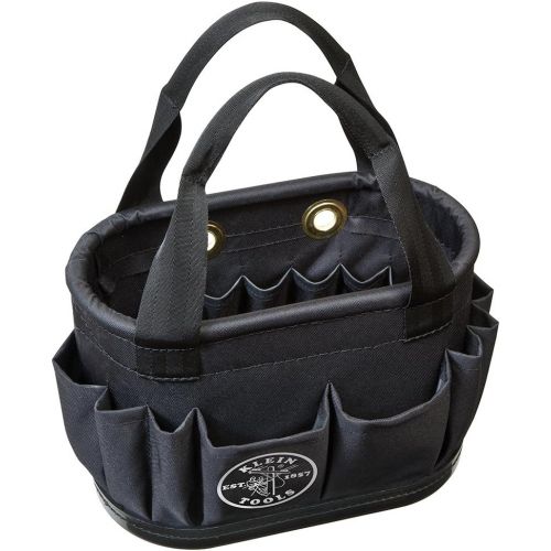  [아마존베스트]Klein Tools 5144BHB14OS Hard-Body Bucket, Aerial Oval Tool Bucket with Drain Holes, 29 Pockets