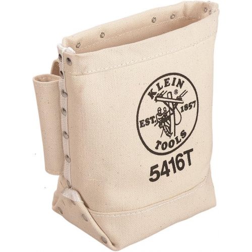  [아마존베스트]Klein Tools 5416T Tool Bag, Bull-Pin and Bolt Pouch, No. 4 Canvas with Tunnel Connection, 5 x 10 x 9-Inch