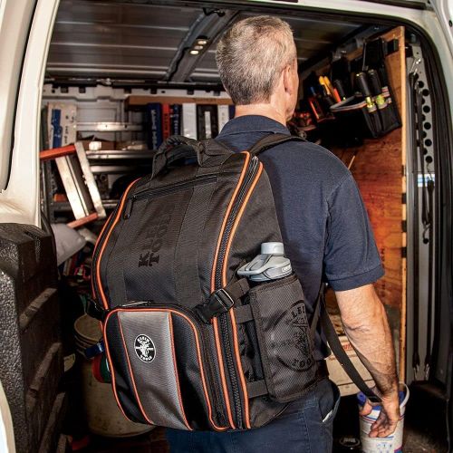  [아마존베스트]Klein Tools 55482 Tool Bag Backpack, Heavy Duty Tradesman Pro Tool Organizer with 21 Pockets and Large Interior, Water Resistant