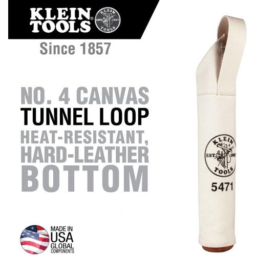  [아마존베스트]Canvas Bag, Electrode Bag with Hard Leather Bottom and Web Belt Loop, 2.5-Inch Diameter Klein Tools 5471