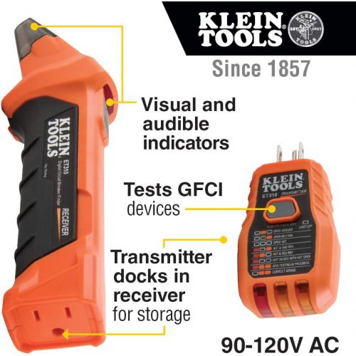  [아마존베스트]Klein Tools Digital Circuit Breaker Finder with GFCI Outlet Tester ET310 & Tools RT310 AFCI and GFCI Outlet and Device Tester for North American AC Electrical Outlet Receptacles