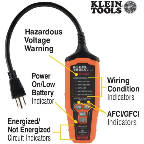  [아마존베스트]Klein Tools Digital Circuit Breaker Finder with GFCI Outlet Tester ET310 & Tools RT310 AFCI and GFCI Outlet and Device Tester for North American AC Electrical Outlet Receptacles