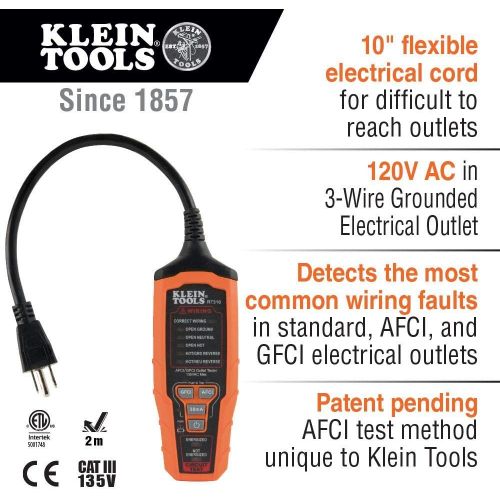  [아마존베스트]Klein Tools Digital Circuit Breaker Finder with GFCI Outlet Tester ET310 & Tools RT310 AFCI and GFCI Outlet and Device Tester for North American AC Electrical Outlet Receptacles