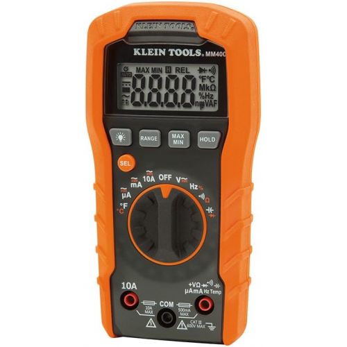  [아마존베스트]Klein Tools MM400 Multimeter, Auto Ranging Digital Electrical Tester for Temperature, Capacitance, Frequency, Duty-Cycle, Diodes, Continuity