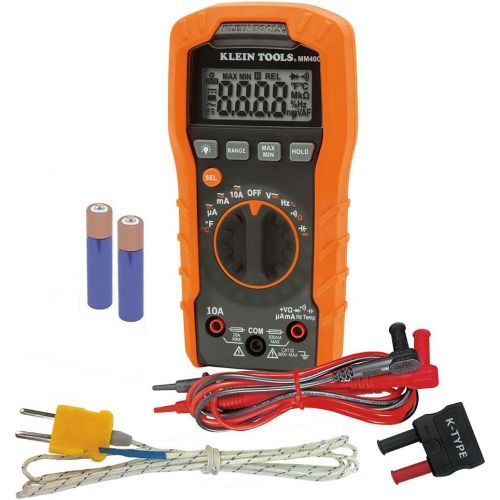  [아마존베스트]Klein Tools MM400 Multimeter, Auto Ranging Digital Electrical Tester for Temperature, Capacitance, Frequency, Duty-Cycle, Diodes, Continuity