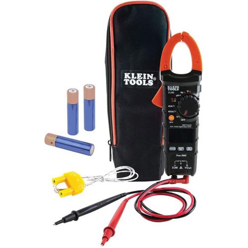  [아마존베스트]Klein Tools CL380 Electrical Tester, Digital Clamp Meter and Non-Contact Voltage Tester, Auto-Ranging and TRMS, 400 Amps, LCD Display