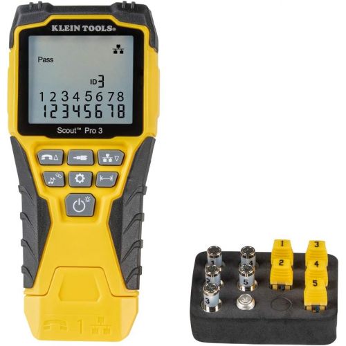  [아마존베스트]Klein Tools VDV501-851 Cable Tester Kit with Scout Pro 3 Tester, Remotes, Coax F-Adapter, and Battery