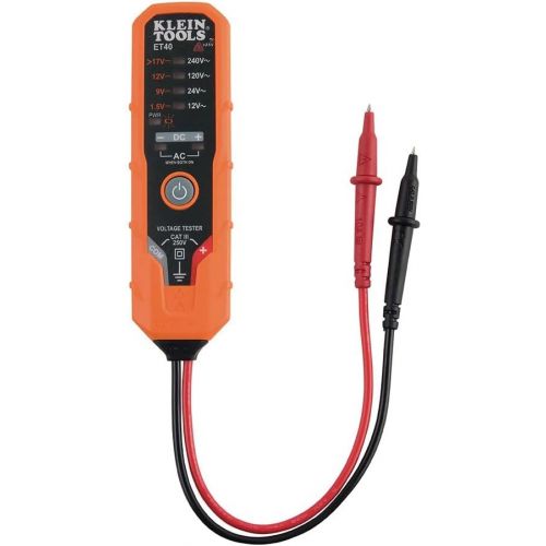  [아마존베스트]Klein Tools ET40 Voltage Tester, AC Voltage, DC Voltage, and DC Polarity, Includes Batteries