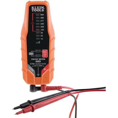  [아마존베스트]Klein Tools ET60 Voltage Meter, AC Voltage and DC Voltage Tester, Digital Multimeter Does Not Require Batteries