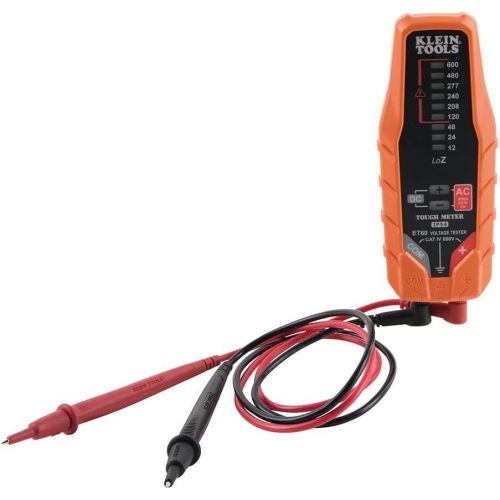  [아마존베스트]Klein Tools ET60 Voltage Meter, AC Voltage and DC Voltage Tester, Digital Multimeter Does Not Require Batteries