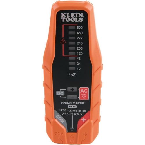  [아마존베스트]Klein Tools ET60 Voltage Meter, AC Voltage and DC Voltage Tester, Digital Multimeter Does Not Require Batteries