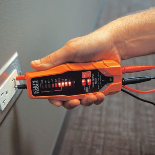  [아마존베스트]Klein Tools ET60 Voltage Meter, AC Voltage and DC Voltage Tester, Digital Multimeter Does Not Require Batteries