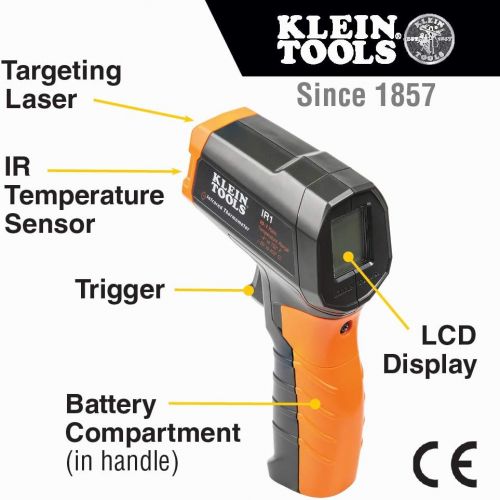  Klein Tools IR1 Infrared Thermometer, Digital Laser Gun is Non-Contact Thermometer with a Temperature Range -4 to 752-Degree Fahrenheit