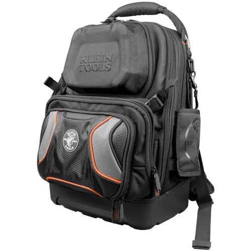  Klein Tools 55485 Tool Bag Backpack, Durable Electrician Backpack with 48 Pockets for Hand Tools, Waterproof Bottom, Removable Tool Carrier