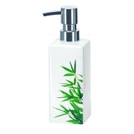 Kleine Wolke Modern Porcelain Bathroom Liquid Soap Dispenser - 11.8oz - Luxury Bathroom Flash Bamboo Soap Dispenser (Spring Green)