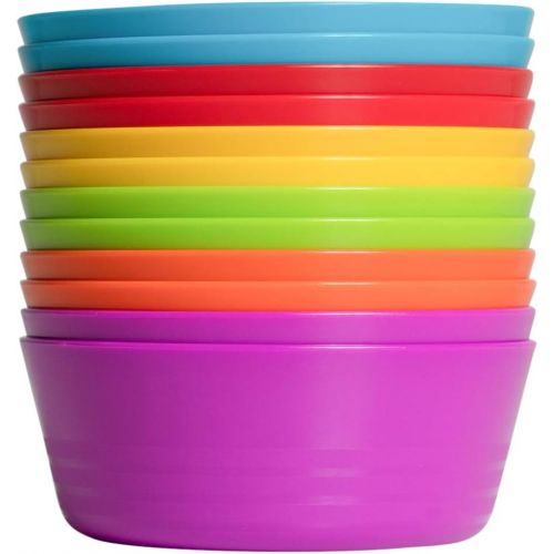  [아마존베스트]Klickpick Home Set Of 12 Kids colorful Snack Bowls set Toddlers Cereal Bowl Set Children Bowl Kid Microwave Dishwasher Safe BPA Free Bowls - 6 colors