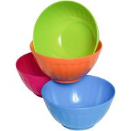 [아마존베스트]Klickpick Home 6 Inch Plastic Bowls Set of 8-28 ounce Large Plastic Cereal Bowls Microwave Dishwasher Safe Soup Bowls - BPA Free Bowls 4 Bright Colors (2 of Each Color)