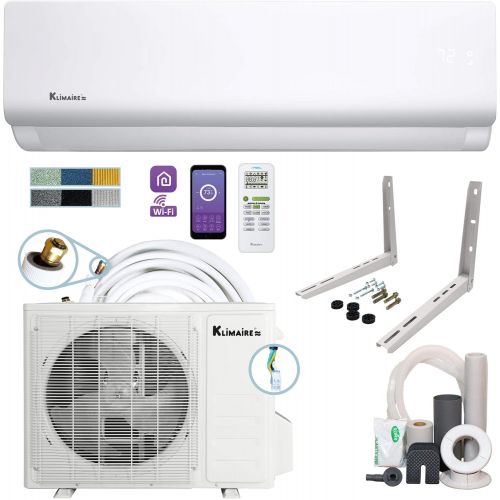  Klimaire DIY 12,000 BTU 20 SEER Mini Split Heat Pump Air Conditioner w/ 25-ft Pre-Charged Installation Kit Wi-fi - 115V