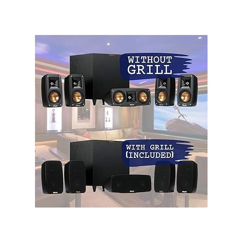 클립쉬 Klipsch Reference Theater Pack 5.1-Channel Speaker System + Onkyo TX-SR393 5.2-Channel A/V Receiver, 80W Per Channel at 8 Ohms