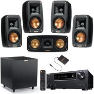 Klipsch Black Reference Theater Pack 5.1 Surround Sound System, Bundle with Onkyo TX-NR696 7.2-Channel Network A/V Receiver, 210W Per Channel (At 6 Ohms)