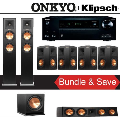 클립쉬 [아마존베스트]Klipsch RP-250F 7.1-Ch Reference Premiere Home Theater System with Onkyo TX-NR777 7.2-Ch Network AV Receiver