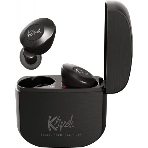 클립쉬 Klipsch T5 II True Wireless Bluetooth 5.0 Earphones in Gunmetal with Transparency Mode, Beamforming Mics, Best Fitting Ear Tips, and 32 Hours of Battery Life in a Slim Charging Cas