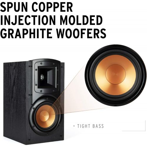 클립쉬 Klipsch Synergy Black Label B-200 Bookshelf Speaker Pair with Proprietary Horn Technology, a 5.25” High-Output Woofer and a Dynamic .75” Tweeter for Surrounds or Front Speakers in