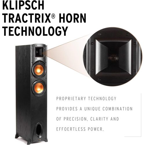 클립쉬 Klipsch Synergy Black Label F-200 Floorstanding Speaker with Proprietary Horn Technology, Dual 6.5” High-Output Woofers, with Room-Filling Sound in Black