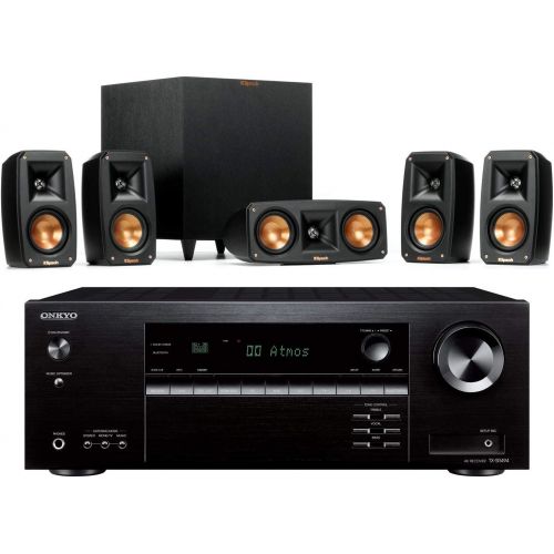 클립쉬 Klipsch Reference Theater Pack 5.1 Surround System Bundle with Onkyo TX-SR494 7.2-Channel 4K Ultra HD Hi-Res AV Receiver - Black