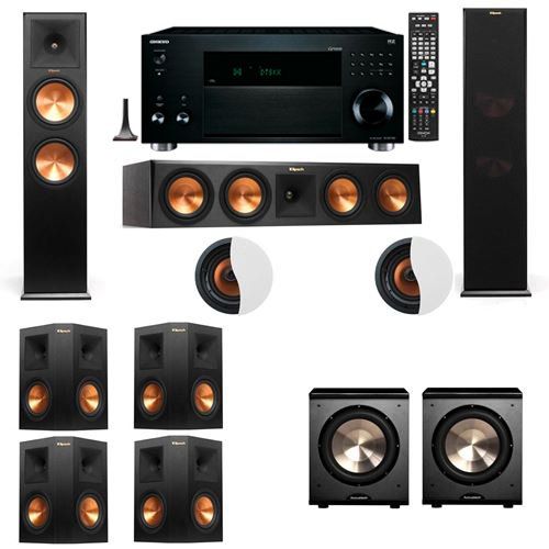 클립쉬 Dolby Atmos 7.2.2 Klipsch RP 280F Tower Speakers PL 200 withOnkyo TX RZ1100