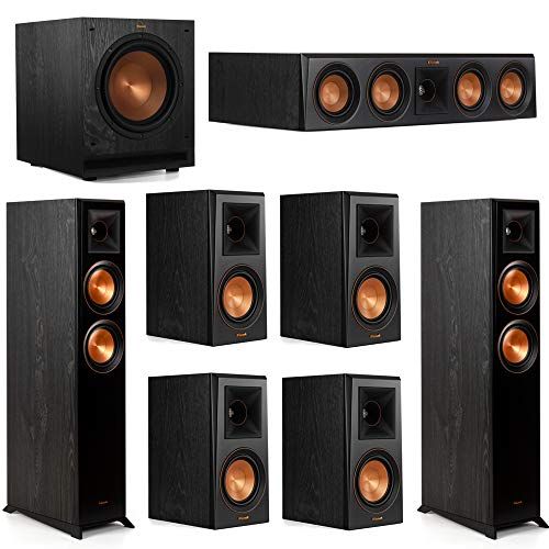 클립쉬 Klipsch 7.1 System with 2 RP 5000F Floorstanding Speakers, 1 Klipsch RP 404C Center Speaker, 4 Klipsch RP 500M Surround Speakers, 1 Klipsch SPL 100 Subwoofer