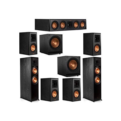 클립쉬 Klipsch 7.2 System with 2 RP 8000F Floorstanding Speakers, 1 Klipsch RP 404C Center Speaker, 4 Klipsch RP 500M Surround Speakers, 2 Klipsch SPL 120 Subwoofers