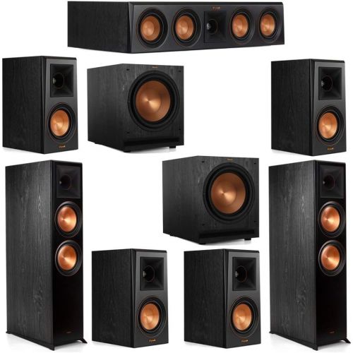클립쉬 Klipsch 7.2 System with 2 RP 8000F Floorstanding Speakers, 1 Klipsch RP 404C Center Speaker, 4 Klipsch RP 500M Surround Speakers, 2 Klipsch SPL 120 Subwoofers