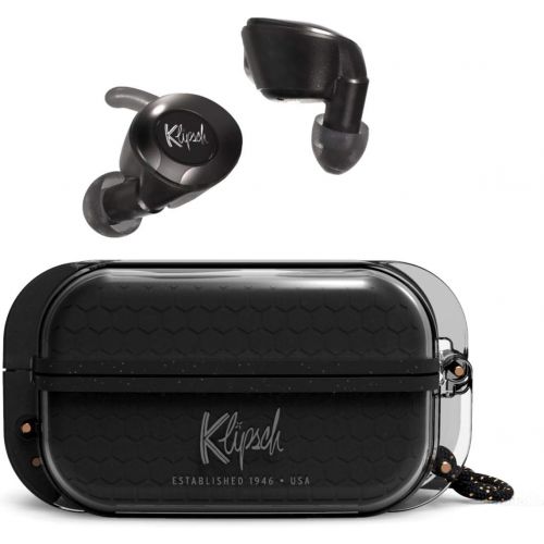 클립쉬 Klipsch T5 II True Wireless Sport Headphones with Waterproof Earphones Case (Black) and Built in Microphone w/Clear Voice Chat Bundle Including Deco Gear Power Bank 8000 mAh with W