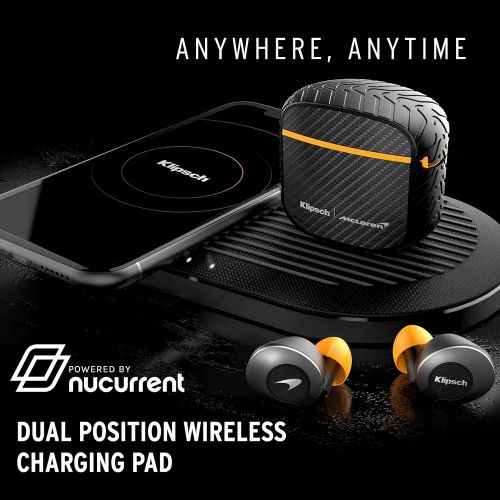 클립쉬 Klipsch T5 II Active Noise Cancelling ANC True Wireless Earphones McLaren Edition with AI Hands Free Operation, Bluetooth 5.0, Best Fitting Earbuds with Patented Comfort, and a Wir