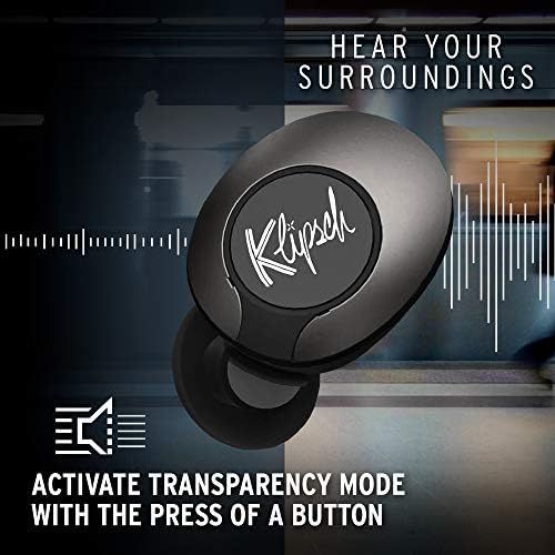 클립쉬 Klipsch T5 II True Wireless Bluetooth 5.0 Earphones in Gunmetal with Transparency Mode, Beamforming Mics, Best Fitting Ear Tips, and 32 Hours of Battery Life in a Slim Charging Cas