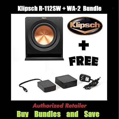 클립쉬 Klipsch R-112SW 12 Reference Series Powered 600 Watt Subwoofer + Klipsch WA-2 Wireless Subwoofer Kit