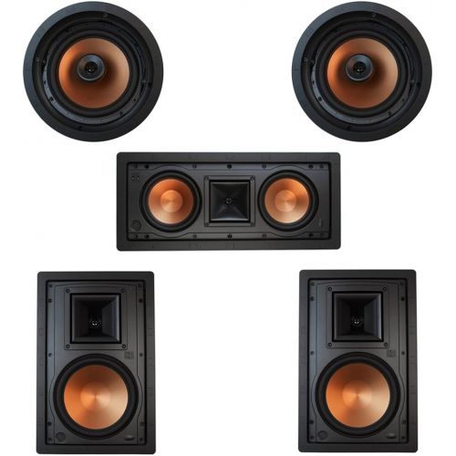클립쉬 Klipsc h Klipsch 5.0 In-Wall System with with 2 R-5800-W II In-Wall Speakers, 1 Klipsch R-5502-W II In-Wall Speaker, 2 Klipsch CDT-5800-C II