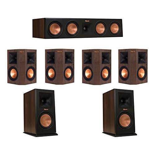 클립쉬 Klipsch 7.0 Walnut System Bundled with 2 RP-160M Monitor Speakers, 1 RP-450C , 4 Klipsch RP-250S