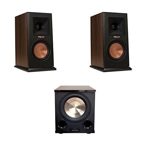 클립쉬 Klipsch 2 RP-160M Walnut Monitor Speakers, 1 BICAcoustech Platinum Series PL-200 II Subwoofer