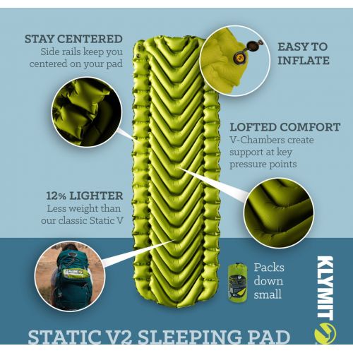  Klymit Static V2 Sleeping Pad 06S2GR03C with Free S&H CampSaver