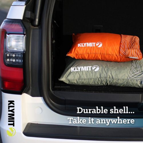  Klymit Drift Camping Pillow, Reversible Cover for Travel and Sleep, Shredded Memory Foam Comfort with Durable Shell