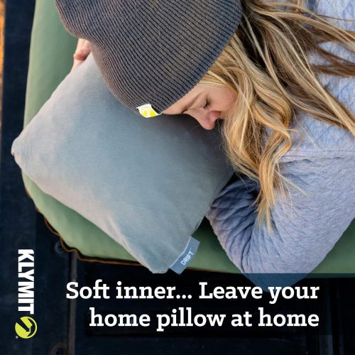  Klymit Drift Camping Pillow, Reversible Cover for Travel and Sleep, Shredded Memory Foam Comfort with Durable Shell